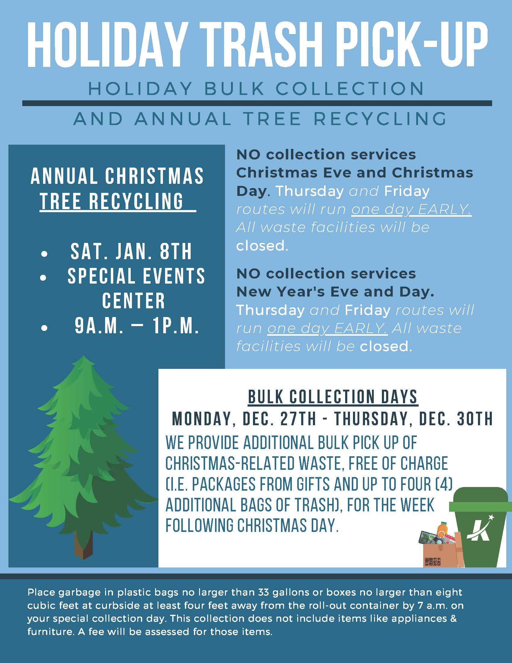 Holiday Bulk Trash Collection 2021