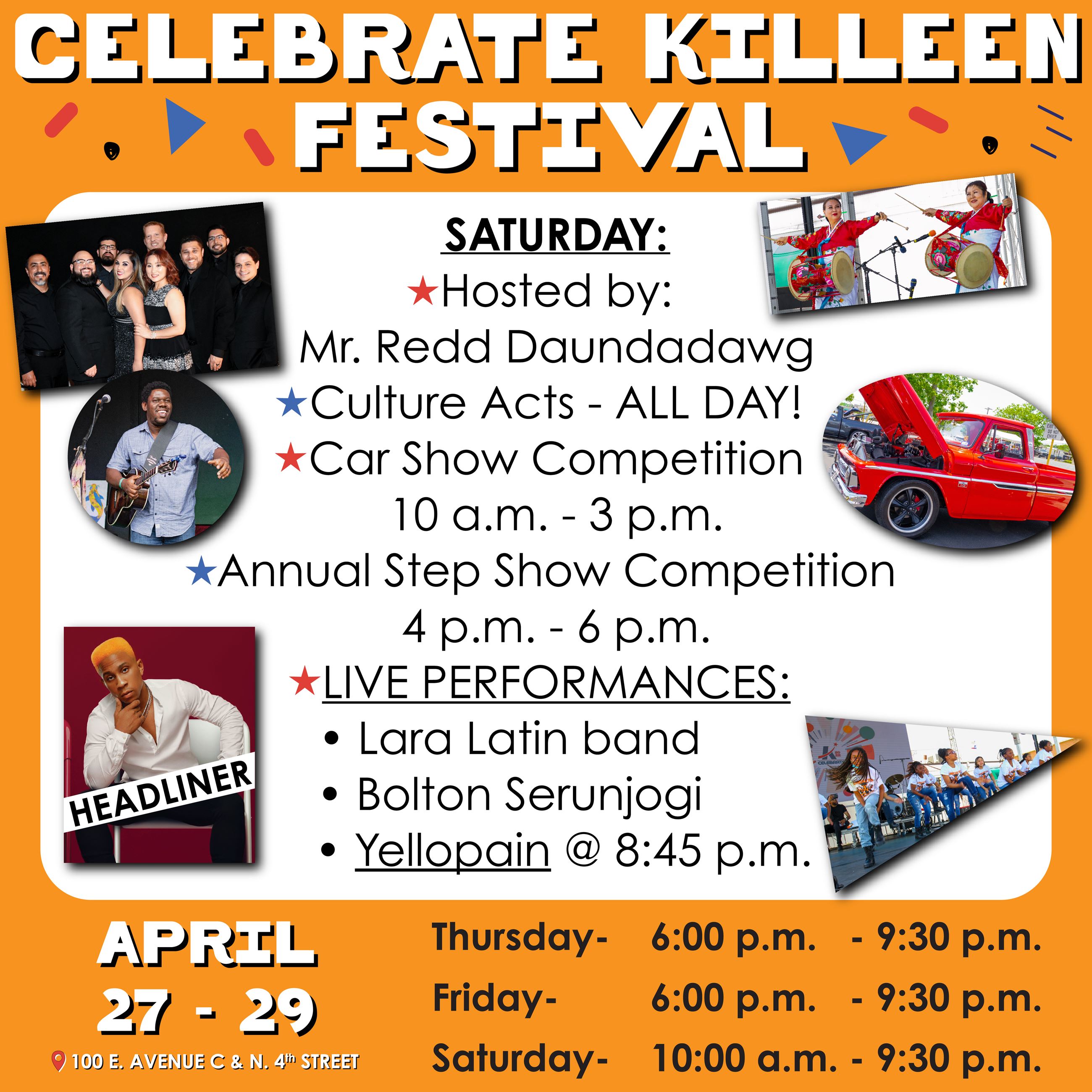 Celebrate Killeen Saturday Schedule
