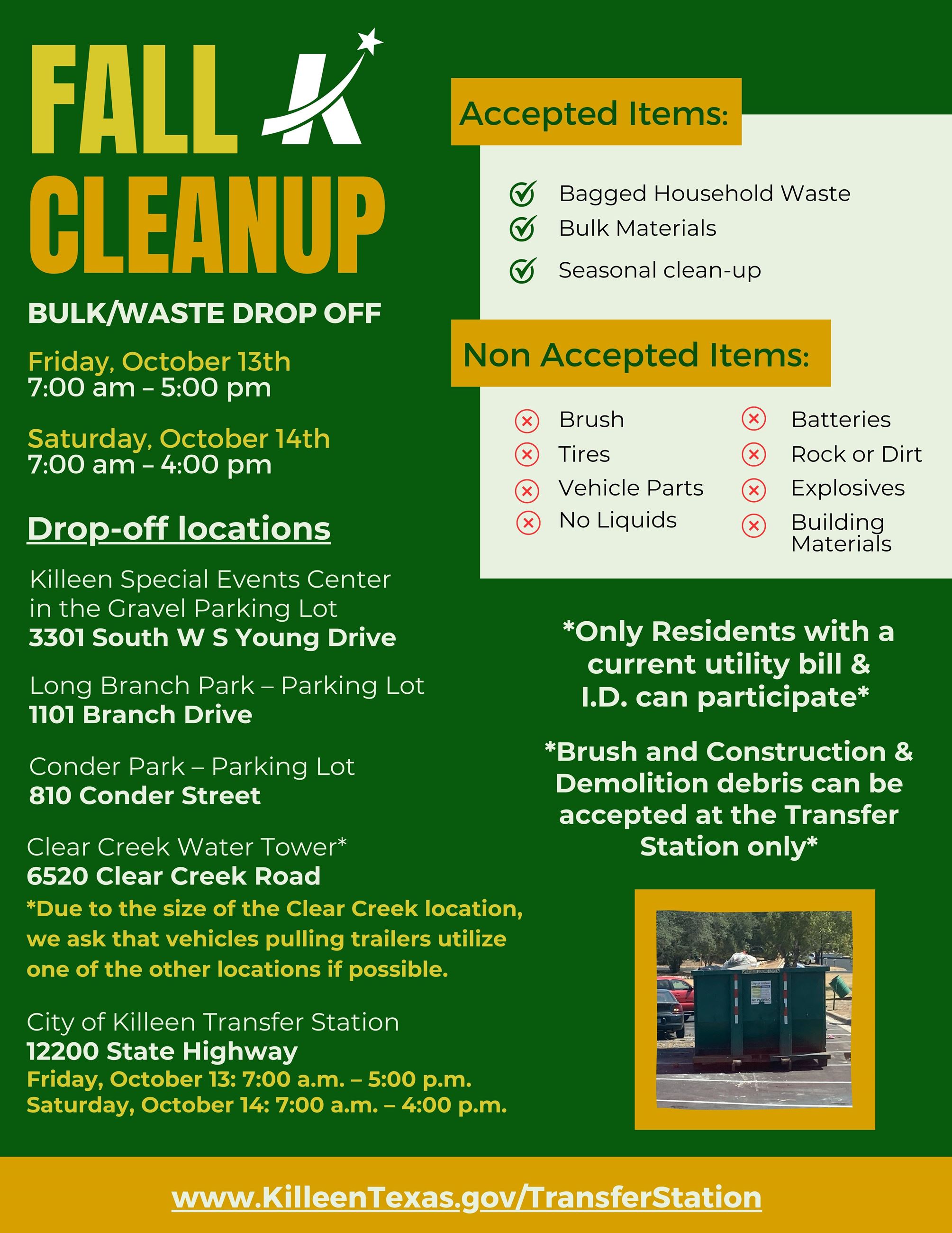 Fall Cleanup Event Flyer information