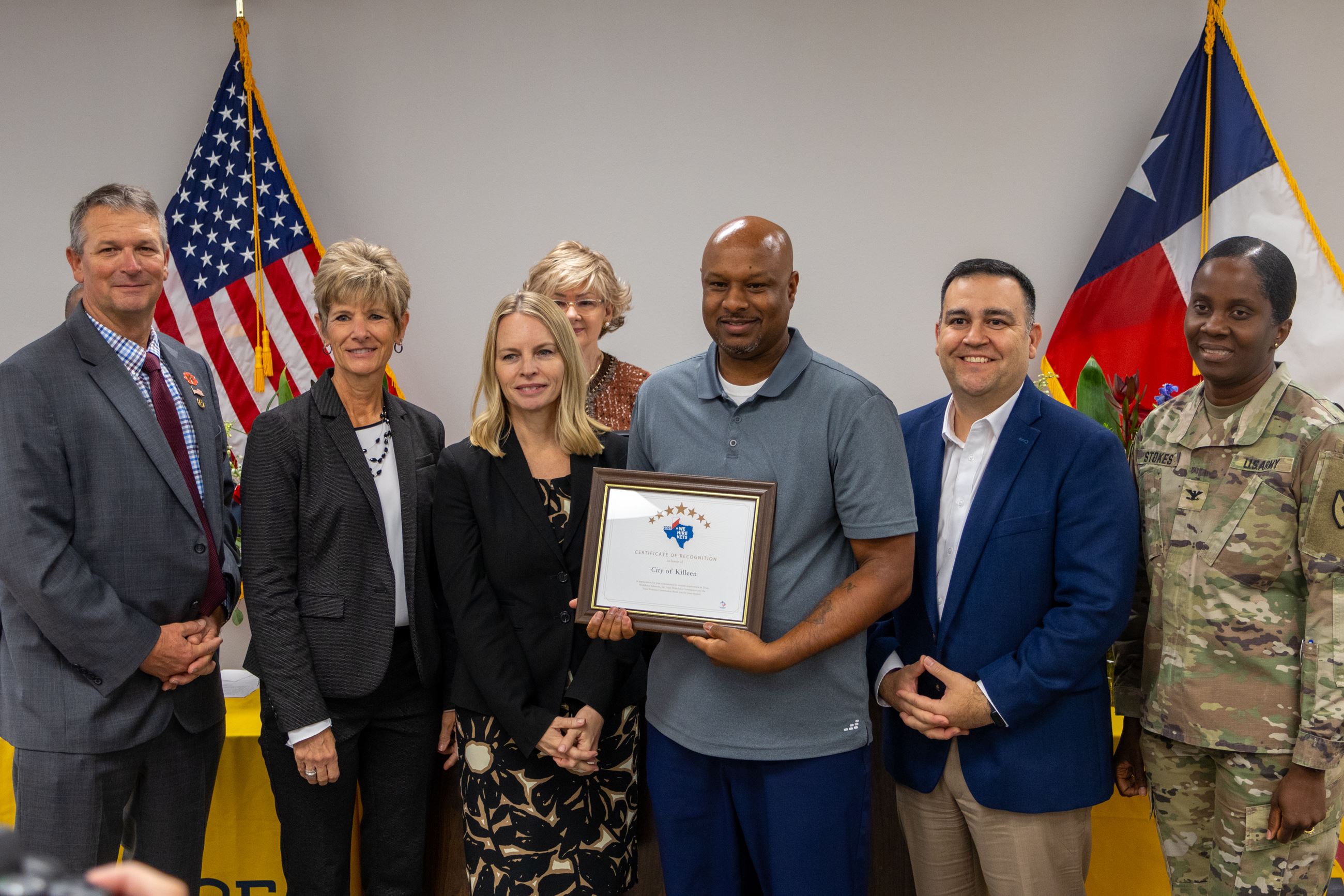 Workforce Solutions of Central Texas honors City of Killeen with We Hire Vets recognition