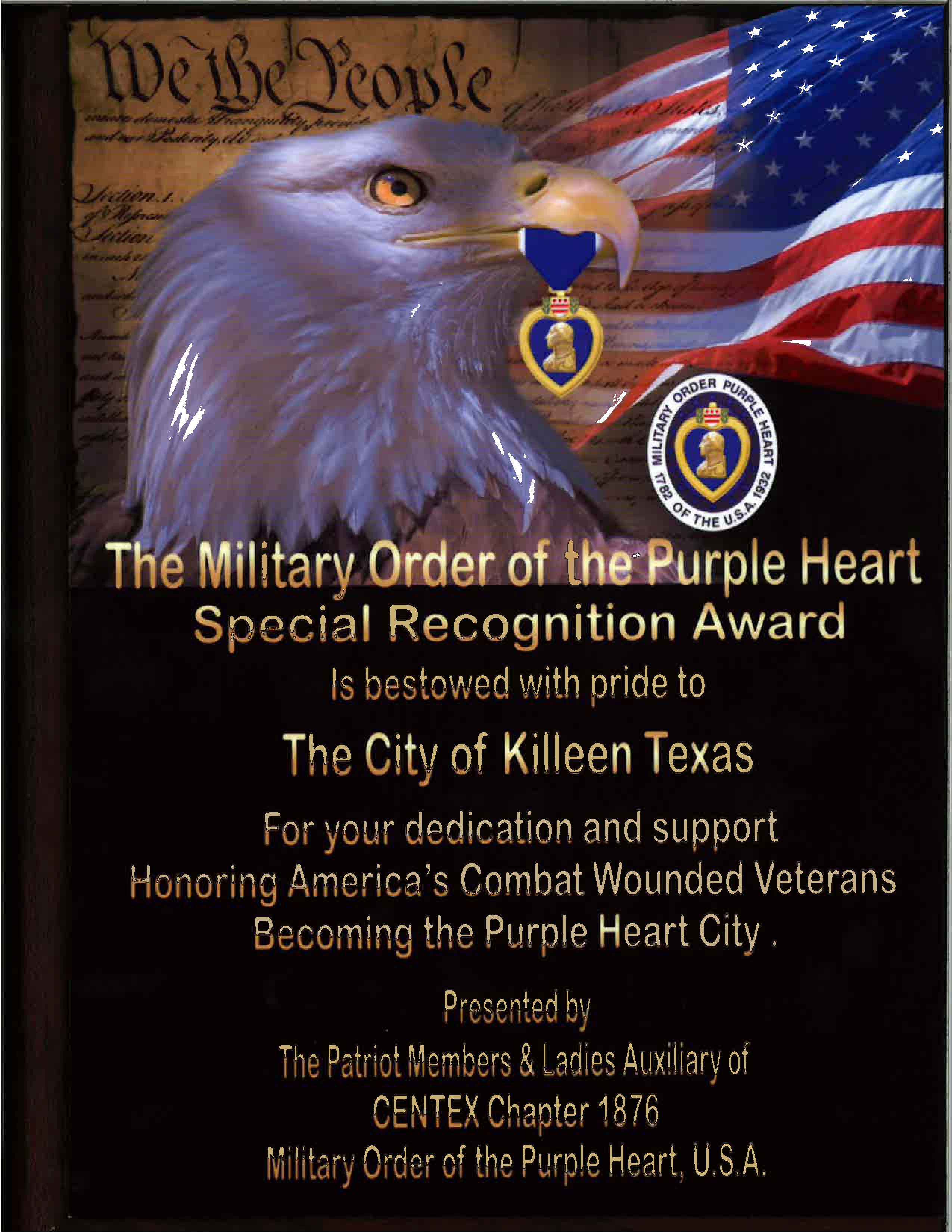 Purple Heart Plaque (JPG) Opens in new window