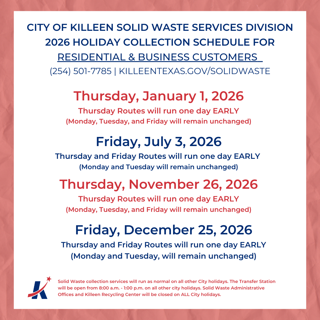 Solid Waste 2026 Holiday Schedule (JPG)