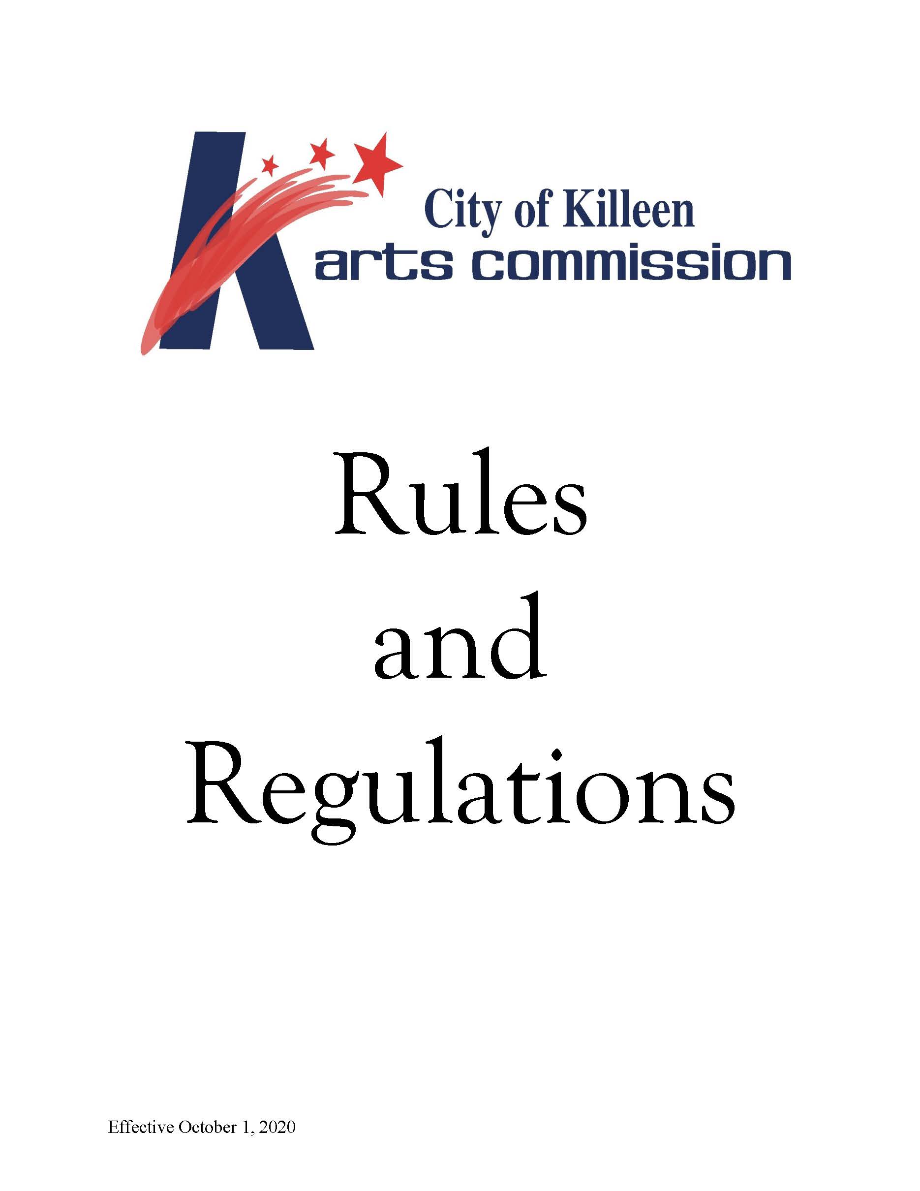 FY 21 Arts Commission Rules and Regs - Copy Opens in new window